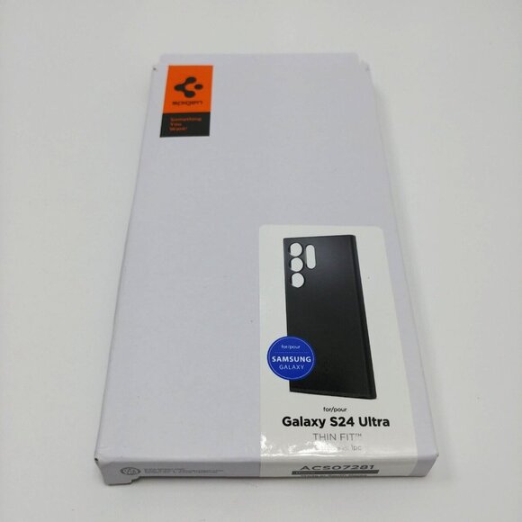 Spigen Thin Fit Phone Black Case for Samsung Galaxy S24 Ultra ACS07281 NEW - Picture 2 of 5